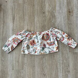 Womens Etiquette White Floral Blouse - S